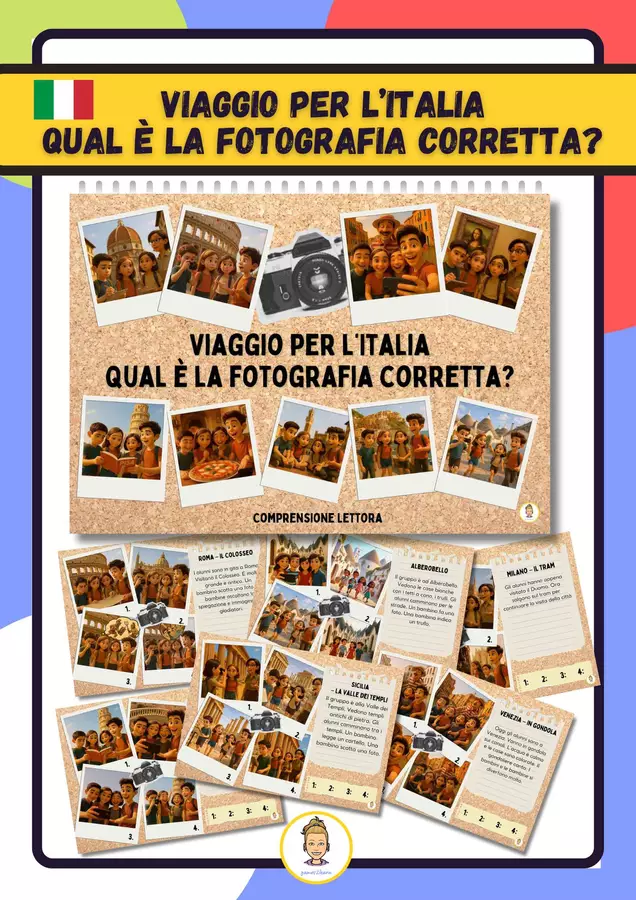 Viaggio per l’Italia Qual è la fotografia corretta? Materiale di supporto/inclusione - Viaggio per l’Italia Qual è la fotografia corretta? - games2learn - Pagina di copertina