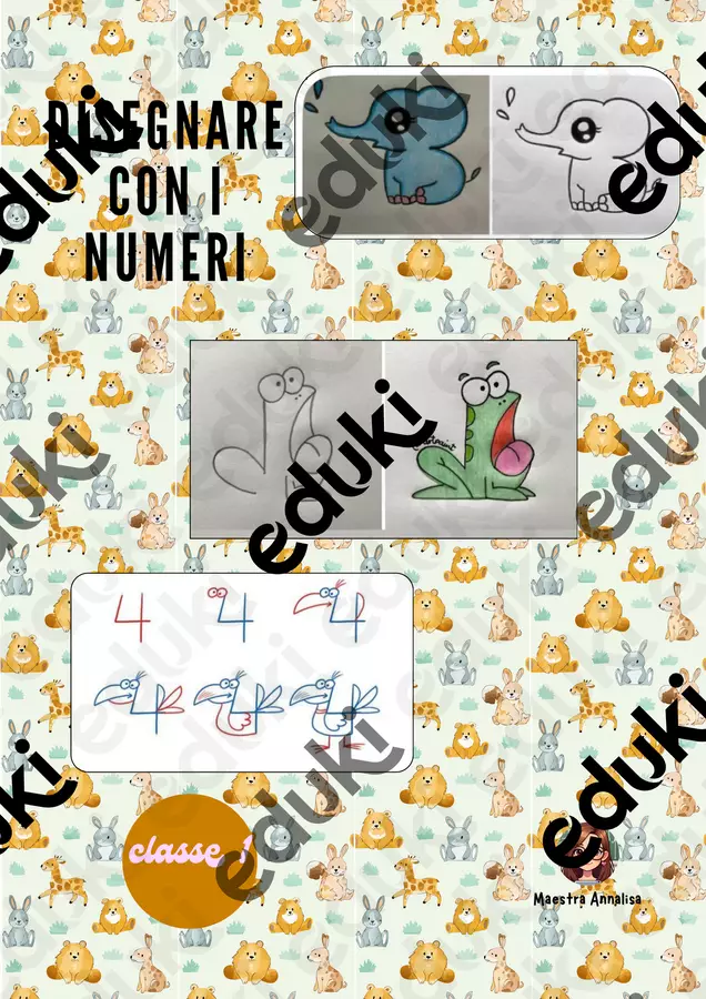 Disegnare con i numeri_ classe 1 Esercizi - Disegnare con i numeri_ classe 1 - Maestra_Annalisa - Pagina di copertina