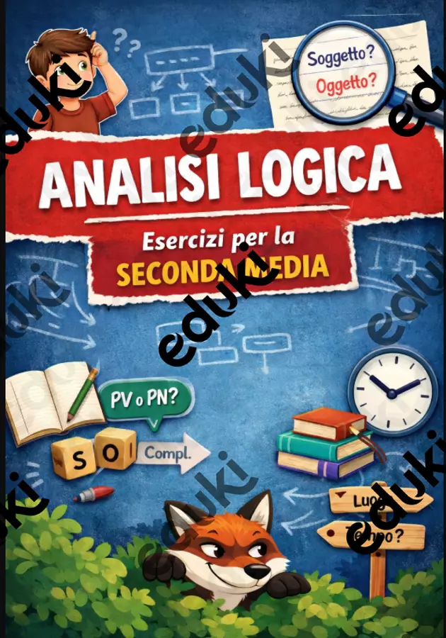 ESERCITAZIONE o VERIFICA DI ANALISI LOGICA + SOLUZIONI Esercizi - ESERCITAZIONE o VERIFICA DI ANALISI LOGICA + SOLUZIONI - ProfValeria - Pagina di copertina