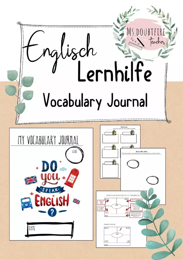 Vocabulary Journal Esercizi - Vocabulary Journal - ms.doubtfire - Pagina di copertina