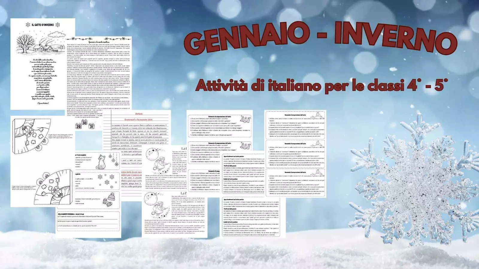 Gennaio_attività italiano_classe 4°-5° Schede informative - Gennaio_attività italiano_classe 4°-5° - Maestra_Carla - Pagina di copertina