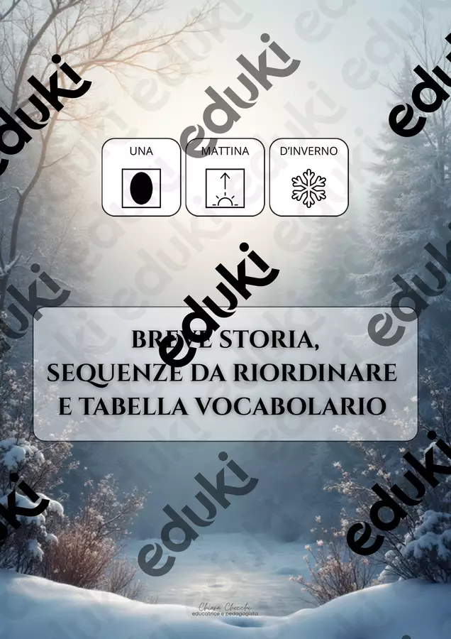 UNA MATTINA D'INVERNO in CAA Materiale di supporto/inclusione - UNA MATTINA D'INVERNO in CAA - educativamente_chiara - Pagina di copertina