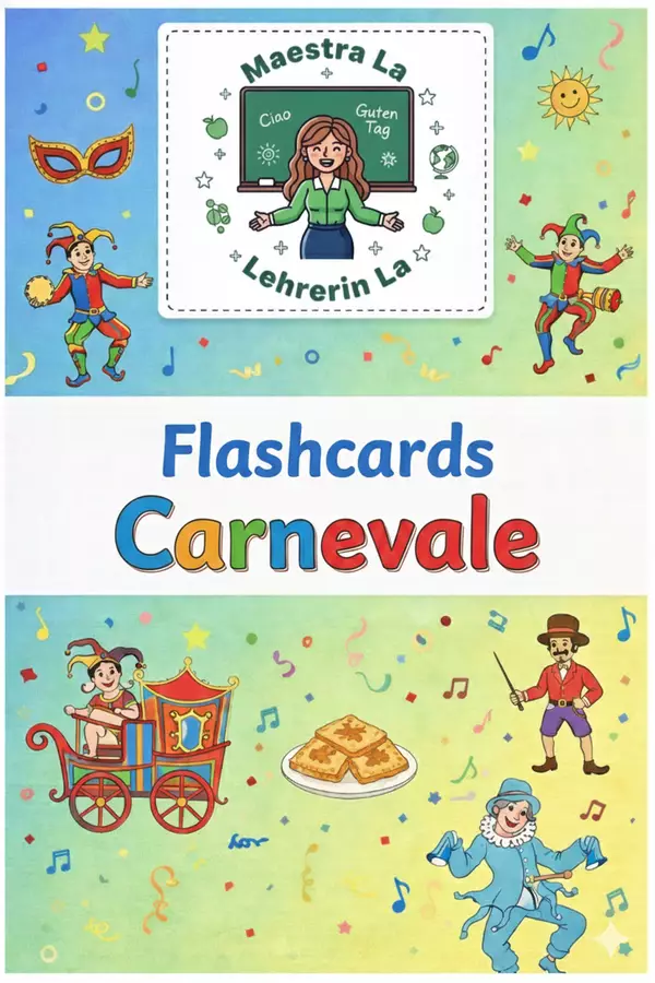 FLASHCARDS CARNEVALE BELLISSIME! Flashcard - FLASHCARDS CARNEVALE BELLISSIME! - Maestra La - Pagina di copertina