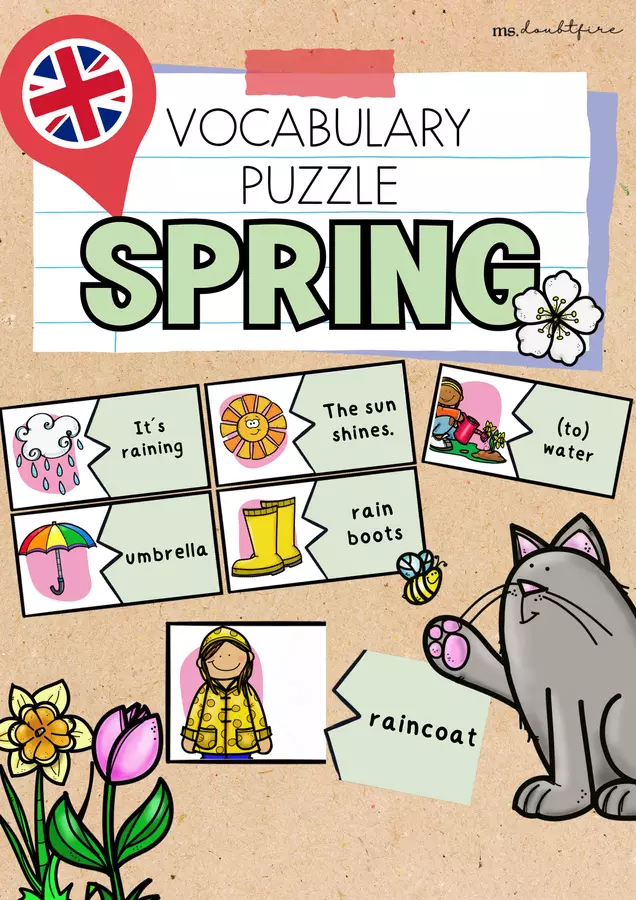 Spring | Vocabulary Puzzle (Primavera: puzzle) Materiale per pittura e bricolage - Spring | Vocabulary Puzzle (Primavera: puzzle) - ms.doubtfire - Pagina di copertina