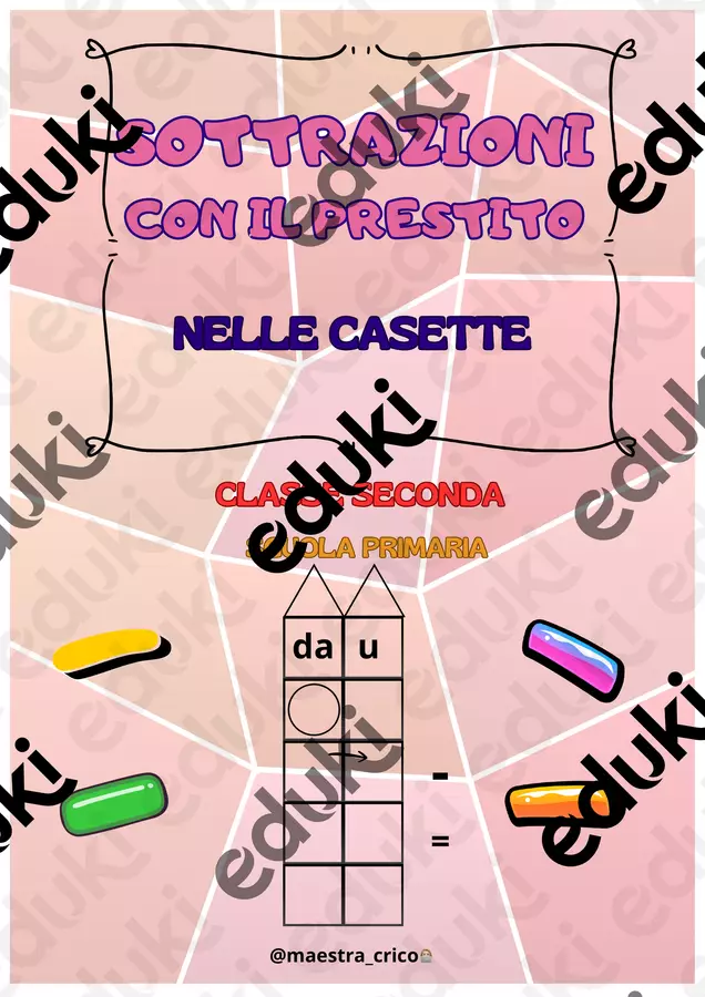 SOTTRAZIONI CON IL PRESTITO Materiale di supporto/inclusione - SOTTRAZIONI CON IL PRESTITO - Maestracrico - Pagina di copertina