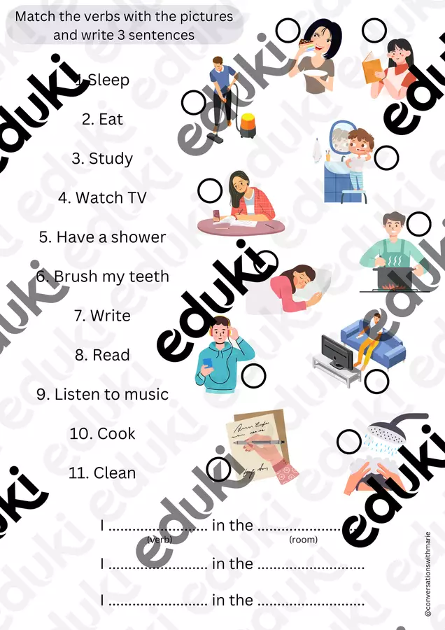 My house - Verbs Esercizi - My house - Verbs - ConversationsWithMarie - Pagina di copertina