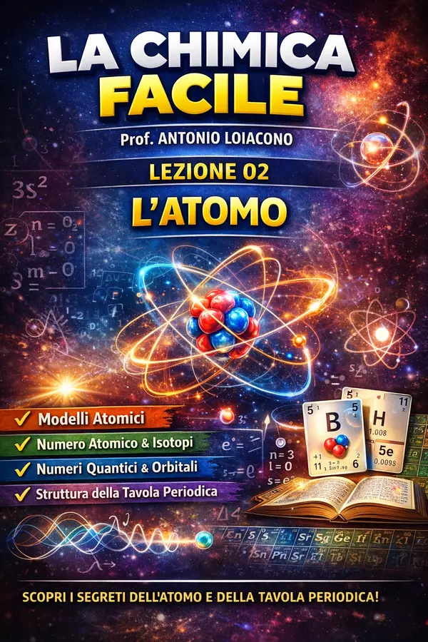 LEZIONE FACILE - Lezione 2 - L'atomo Esercizi - LEZIONE FACILE - Lezione 2 - L'atomo - Prof. Antonio Loiacono - Pagina di copertina