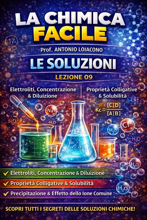 LA CHIMICA FACILE - Lezione 09 - Le Soluzioni Esercizi - LA CHIMICA FACILE - Lezione 09 - Le Soluzioni - Prof. Antonio Loiacono - Pagina di copertina