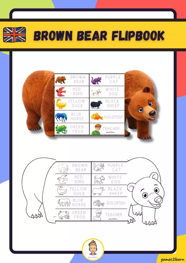 Brown Bear Flipbook Esercizi - Brown Bear Flipbook - games2learn - Pagina di copertina