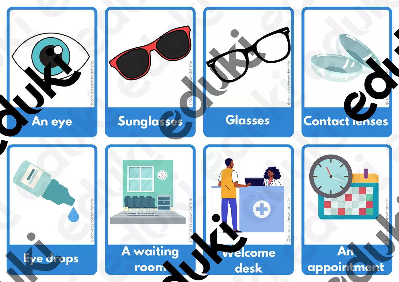 Dall'oculista Flashcard - Dall'oculista - ConversationsWithMarie - Pagina di copertina