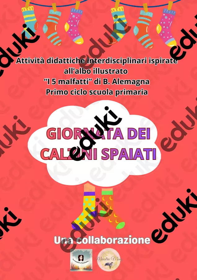 Giornata Calzini Spaiati con i 5 malfatti Esercizi - Giornata Calzini Spaiati con i 5 malfatti - La maestra Fantasia - Pagina di copertina