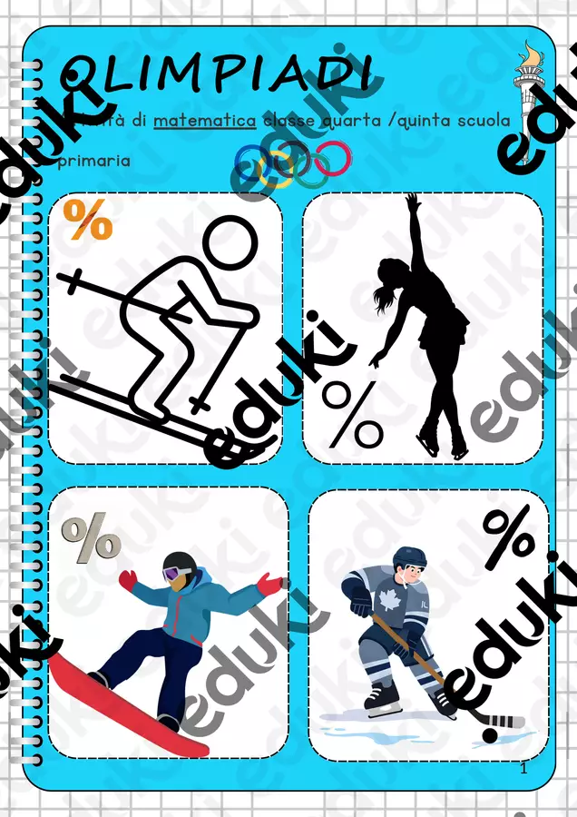 Olimpiadi invernali attività di matematica classe quarta/quinta scuola primaria Esercizi - Olimpiadi invernali attività di matematica classe quarta/quinta scuola primaria - Maestra Nada - Pagina di copertina