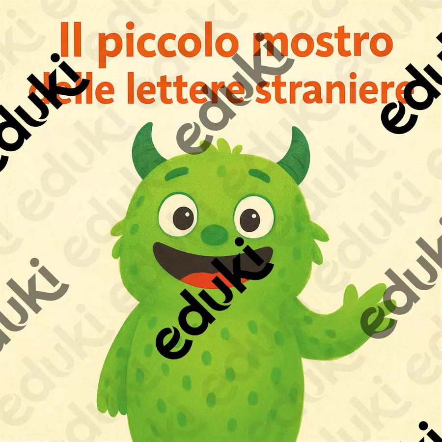 Il mostro delle lettere straniere (libro con attività) Esercizi - Il mostro delle lettere straniere (libro con attività) - Maestra Valentina AA - Pagina di copertina