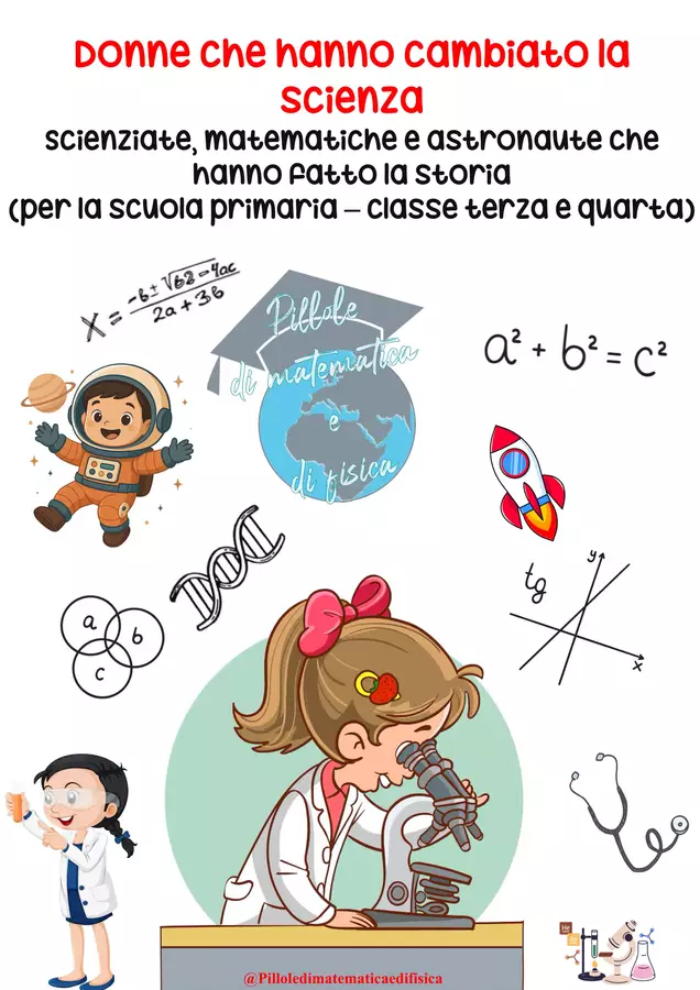 Giornata Delle Donne Nella Scienza Programmi scolastici / Materiali per docenti - Giornata Delle Donne Nella Scienza - Pillole di matematica e di fisica - Pagina di copertina