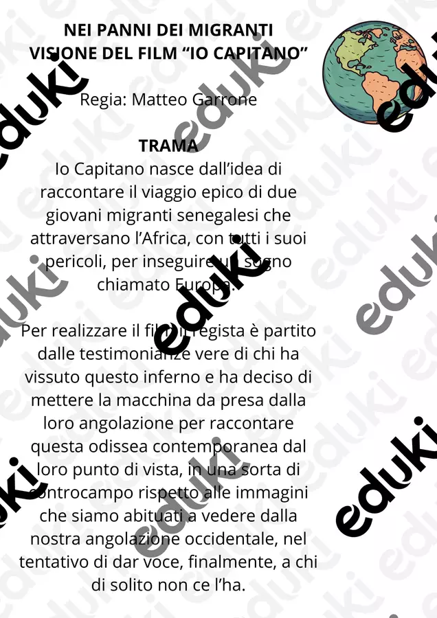 Scheda didattica: Io capitano. Altro tipo di materiale - Scheda didattica: Io capitano. - A lovely prof - Pagina di copertina