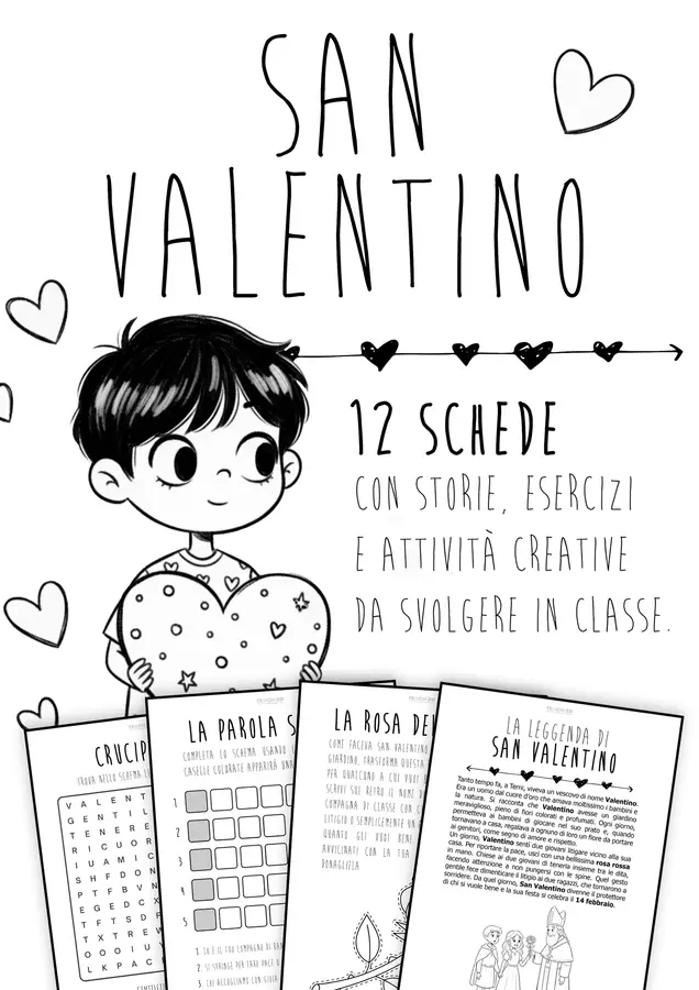 San Valentino - Storie, attività ed esercizi Materiale di supporto/inclusione - San Valentino - Storie, attività ed esercizi - Maestro Francesco - Pagina di copertina