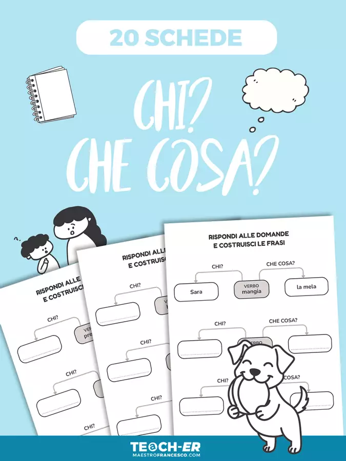 La Frase: Chi? Che cosa? Esercizi - La Frase: Chi? Che cosa? - Maestro Francesco - Pagina di copertina