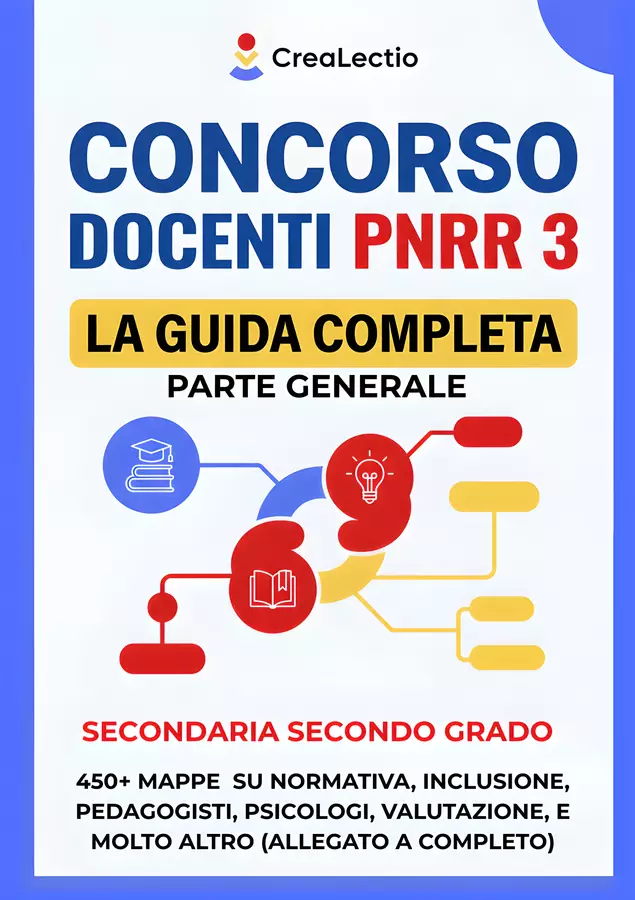 Concorso Docenti PNRR 3 | Guida Completa Allegato A | Mappe Concettuali per la Preparazione | Indice Strutturato Programmi scolastici / Materiali per docenti - Concorso Docenti PNRR 3 | Guida Completa Allegato A | Mappe Concettuali per la Preparazione | Indice Strutturato - CreaLectio 🔴🟡🔵 - Pagina di copertina