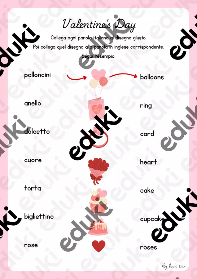 San Valentino – Scheda di vocabolario iItaliano–inglese Esercizi - San Valentino – Scheda di vocabolario iItaliano–inglese - Iby Book Edu - Pagina di copertina