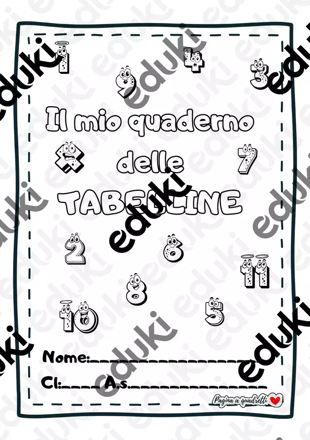 Il quaderno delle tabelline (Copertina, trucchetti e tab. del 2) Esercizi - Il quaderno delle tabelline (Copertina, trucchetti e tab. del 2) - Pagina_a_quadretti - Pagina di copertina