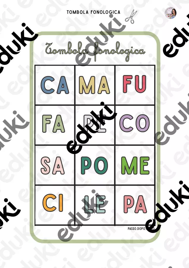 🔠TOMBOLA FONOLOGICA-infanzia primaria Materiale di supporto/inclusione - 🔠TOMBOLA FONOLOGICA-infanzia primaria - 🐌 passo.dopo.passo - Pagina di copertina
