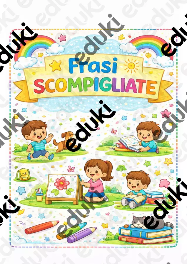 🌈 FRASI SCOMPIGLIATE – Livello Facile (Classe 2ª Primaria) Esercizi - 🌈 FRASI SCOMPIGLIATE – Livello Facile (Classe 2ª Primaria) - la_maestra_in_equilibrio - Pagina di copertina