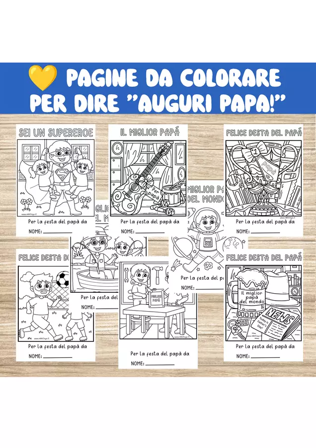 💙✨ Pagine da Colorare Speciali per la Festa del Papà Materiale interattivo - 💙✨ Pagine da Colorare Speciali per la Festa del Papà - Nikki_Giochi - Pagina di copertina