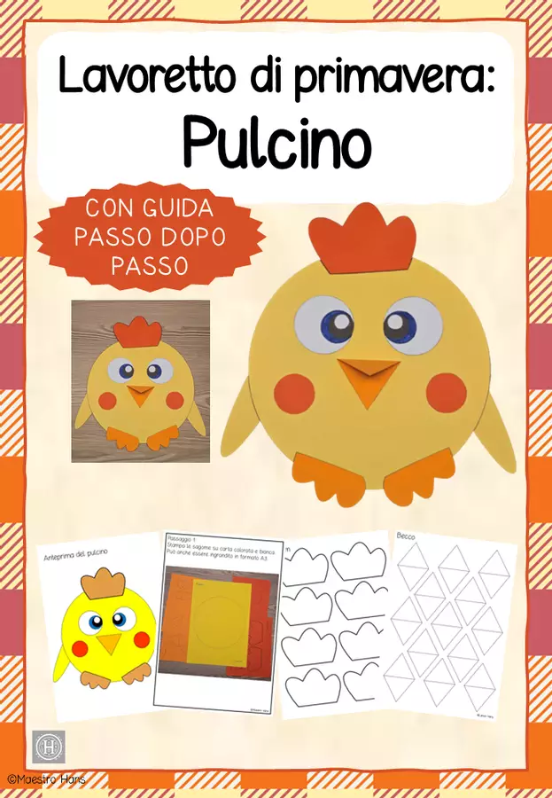 Lavoretto di primavera: Pulcino Materiale per pittura e bricolage - Lavoretto di primavera: Pulcino - Maestro Hans - Pagina di copertina