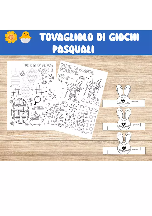 🌼🐣 Tovagliolo di Giochi Pasquali Flashcard - 🌼🐣 Tovagliolo di Giochi Pasquali - Nikki_Giochi - Pagina di copertina