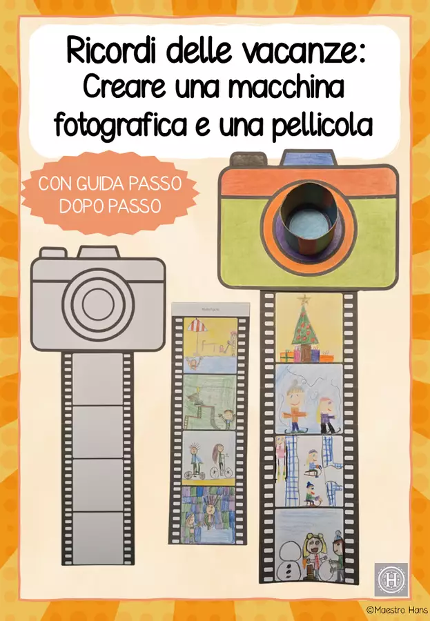 Ricordi delle vacanze: Creare una macchina fotografica e una pellicola Materiale per pittura e bricolage - Ricordi delle vacanze: Creare una macchina fotografica e una pellicola - Maestro Hans - Pagina di copertina