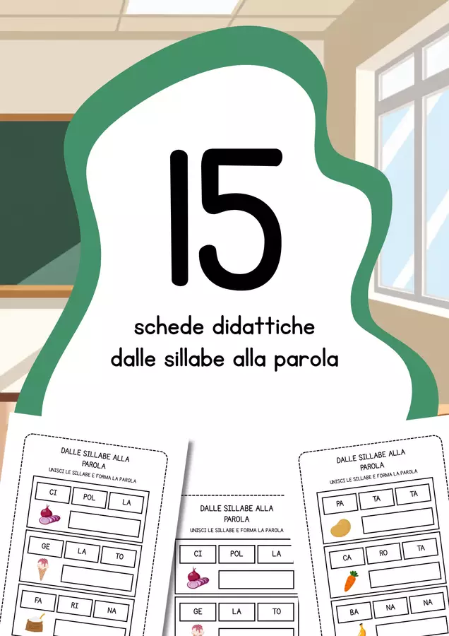 Dalle sillabe alle parole - schede didattiche Esercizi - Dalle sillabe alle parole - schede didattiche - MilleLibriPerBambini - Pagina di copertina