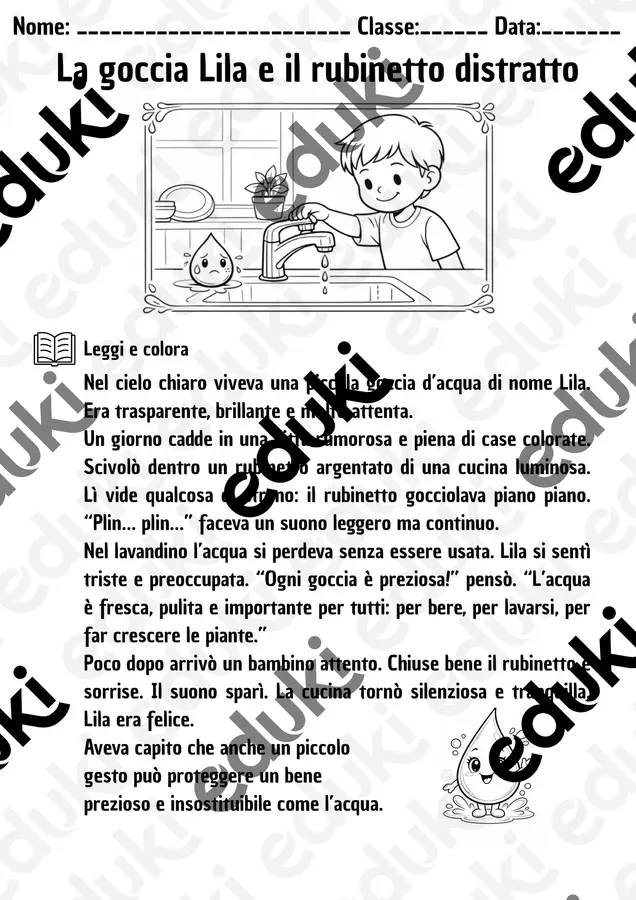 Scheda Operativa Giornata dell’Acqua - Testo descrittivo Esercizi - Scheda Operativa Giornata dell’Acqua - Testo descrittivo - Serena_Teacher_Lab - Pagina di copertina