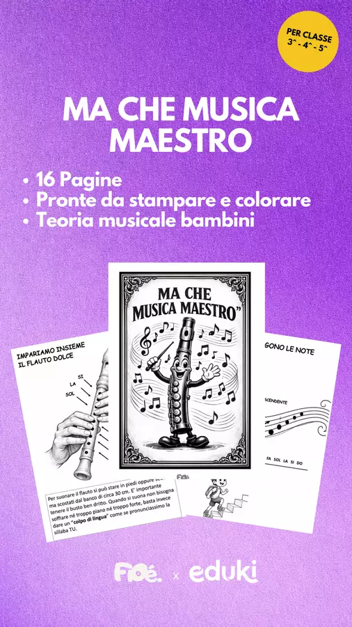 MA CHE MUSICA MAESTRO: Quaderno Operativo di Musica Flauto Esercizi - MA CHE MUSICA MAESTRO: Quaderno Operativo di Musica Flauto - Maestra Fioé - Pagina di copertina