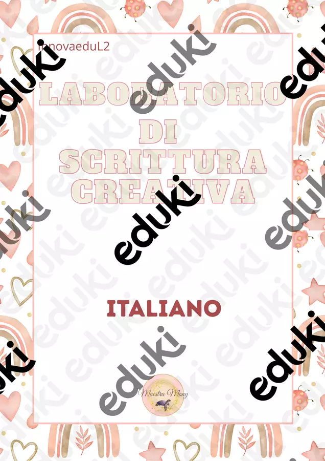 Laboratorio di scrittura creativa Italiano PRIMO CICLO Materiale di supporto/inclusione - Laboratorio di scrittura creativa Italiano PRIMO CICLO - Maestra Mony - Pagina di copertina