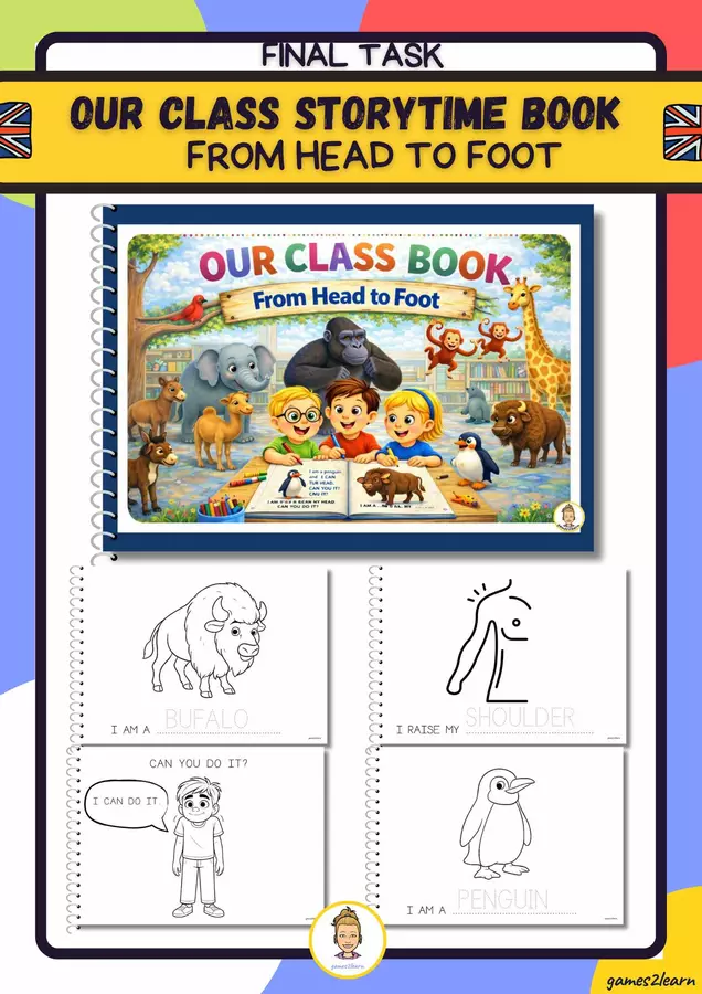 FROM HEAD TO FOOT OUR CLASS STORYTELLING BOOK Esercizi - FROM HEAD TO FOOT OUR CLASS STORYTELLING BOOK - games2learn - Pagina di copertina