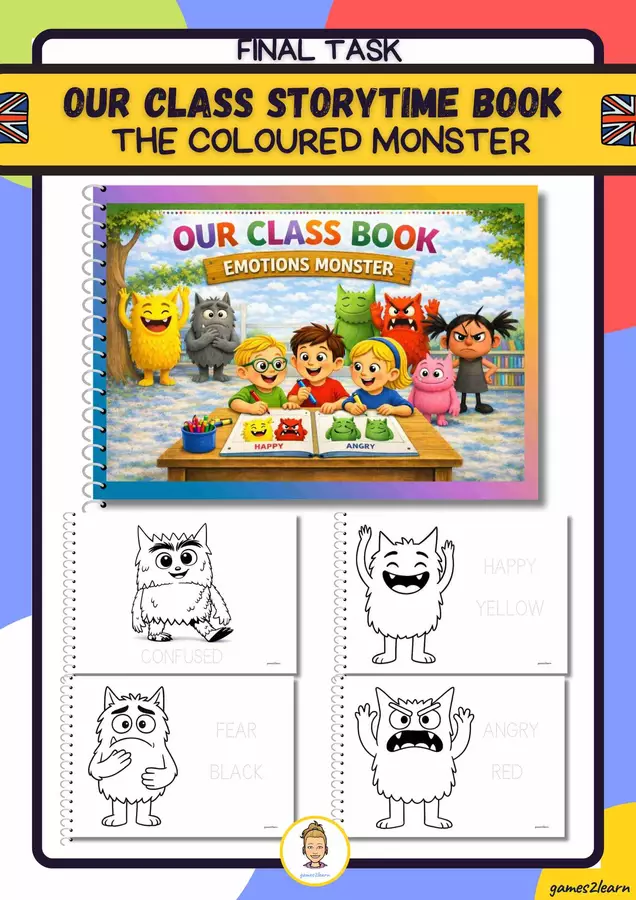 emotions monster our class book Esercizi - emotions monster our class book - games2learn - Pagina di copertina