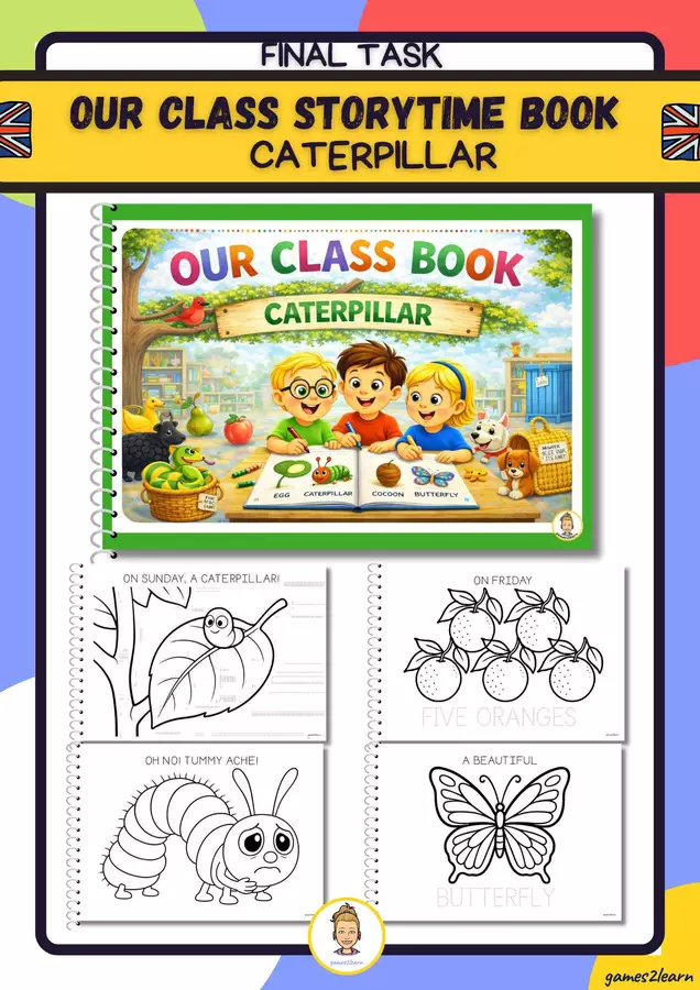 CATERPILLAR OUR CLASS STORYTELLING BOOK Esercizi - CATERPILLAR OUR CLASS STORYTELLING BOOK - games2learn - Pagina di copertina