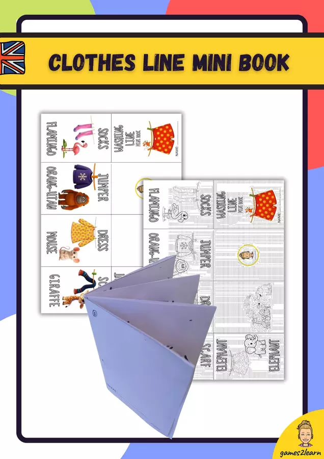 CLOTHES LINE STORYTIME MINI BOOK Esercizi - CLOTHES LINE STORYTIME MINI BOOK - games2learn - Pagina di copertina