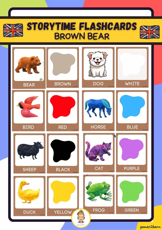 Brown Bear flashcards Flashcard - Brown Bear flashcards - games2learn - Pagina di copertina