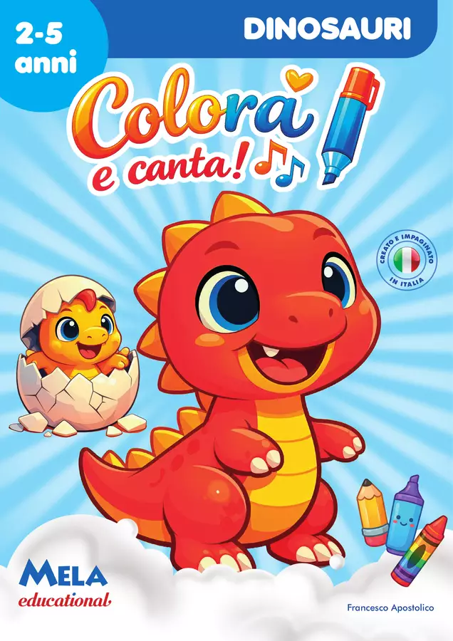 DINOSAURI - colora e canta Audio - DINOSAURI - colora e canta - Mela educational - Pagina di copertina