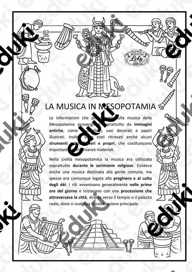 LA MUSICA IN MESOPOTAMIA Esercizi - LA MUSICA IN MESOPOTAMIA - LELY77 - Pagina di copertina