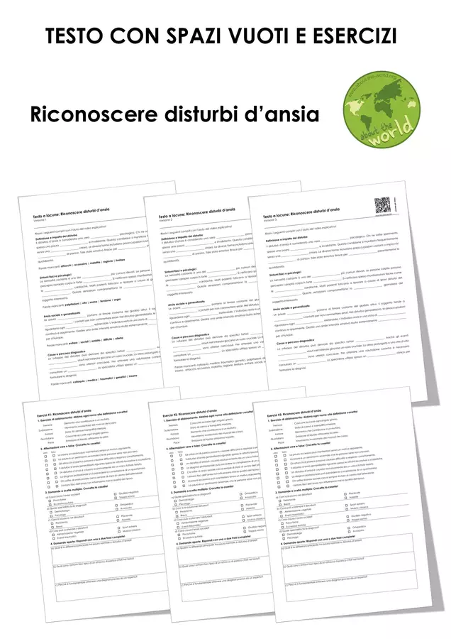 Riconoscere disturbi d’ansia Esercizi - Riconoscere disturbi d’ansia - musEducation.org | about-the-world.org - Pagina di copertina