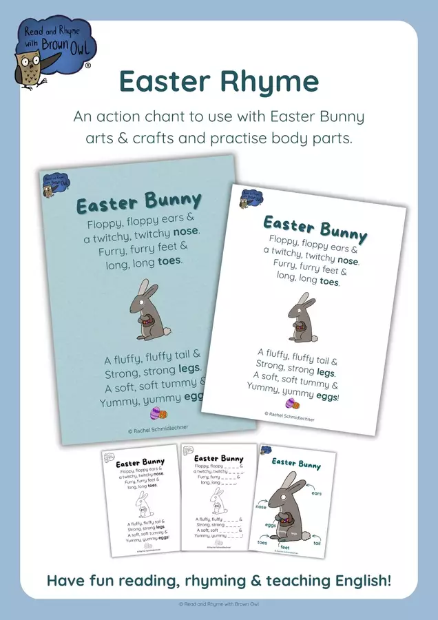 Easter Bunny Action Rhyme Flashcard - Easter Bunny Action Rhyme - Read and Rhyme with Brown Owl - Pagina di copertina