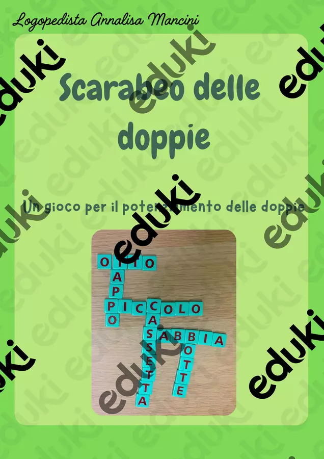 Scarabeo delle doppie! Gioco per divertirsi con le doppie Giochi - Scarabeo delle doppie! Gioco per divertirsi con le doppie - Logopedista Annalisa Mancini - Pagina di copertina
