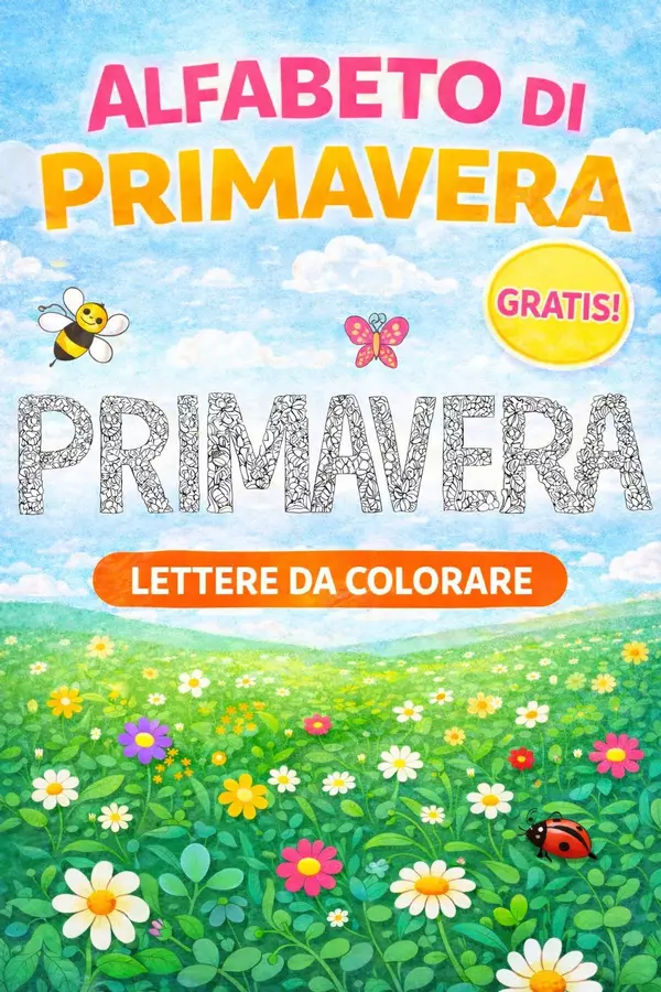 Alfabeto di Primavera - Lettere da Colorare! Materiale per pittura e bricolage - Alfabeto di Primavera - Lettere da Colorare! - SostegnO 2.0 - Pagina di copertina