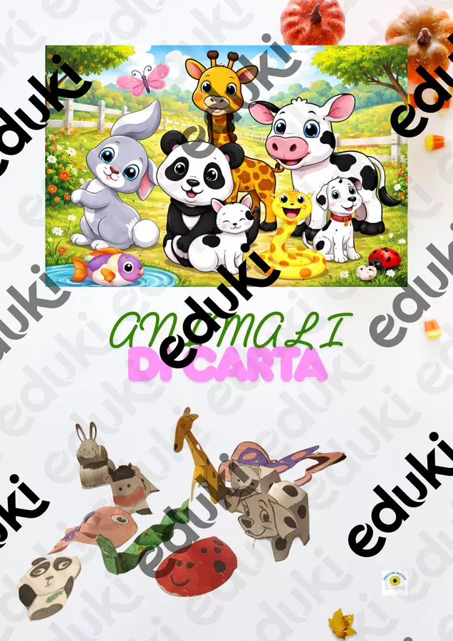 ANIMALI DI CARTA burattini Materiale per pittura e bricolage - ANIMALI DI CARTA burattini - Alessia Presa - Pagina di copertina