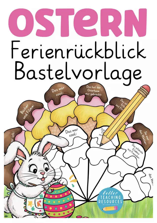 Tedesco Deutsch - vacanze di Pasqua – leporello creativo I attività di scrittura I Ostern Esercizi - Tedesco Deutsch - vacanze di Pasqua – leporello creativo I attività di scrittura I Ostern - Better Teaching Resources - Pagina di copertina