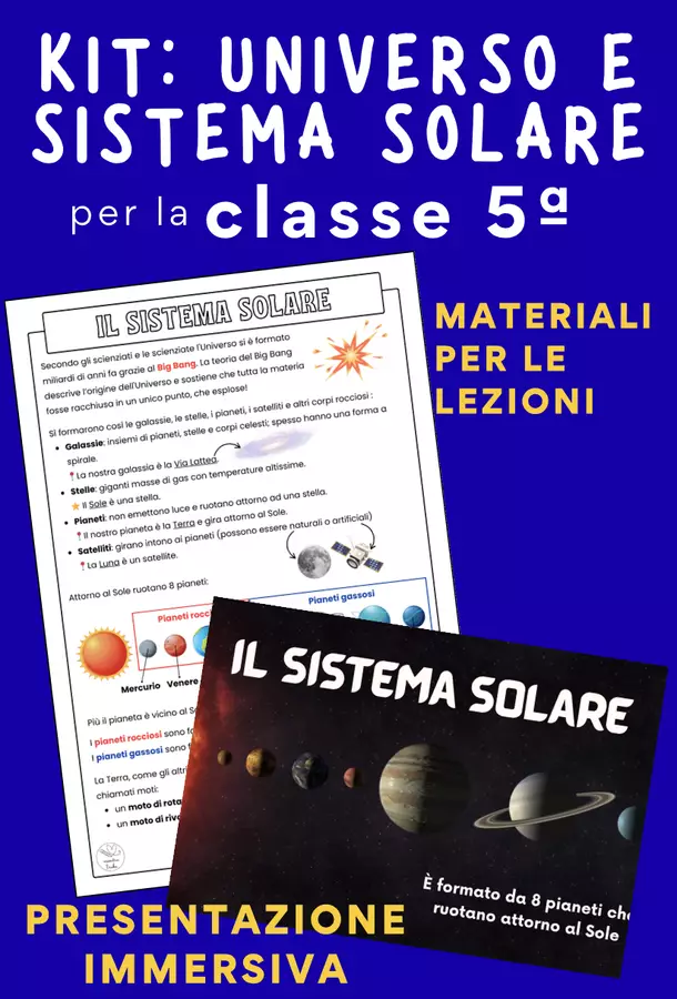 UNIVERSO e SISTEMA SOLARE: raccolta di materiali Esercizi - UNIVERSO e SISTEMA SOLARE: raccolta di materiali - La maestra Erika - Pagina di copertina