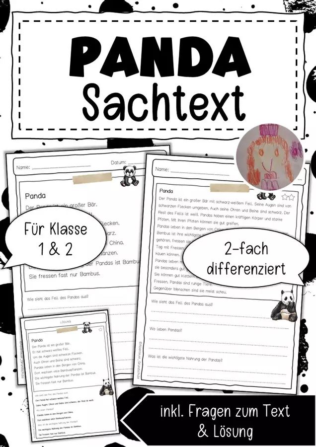Sachtext Panda Arbeitsblätter - Sachtext Panda - Abenteuer Grundschule - Deckblatt