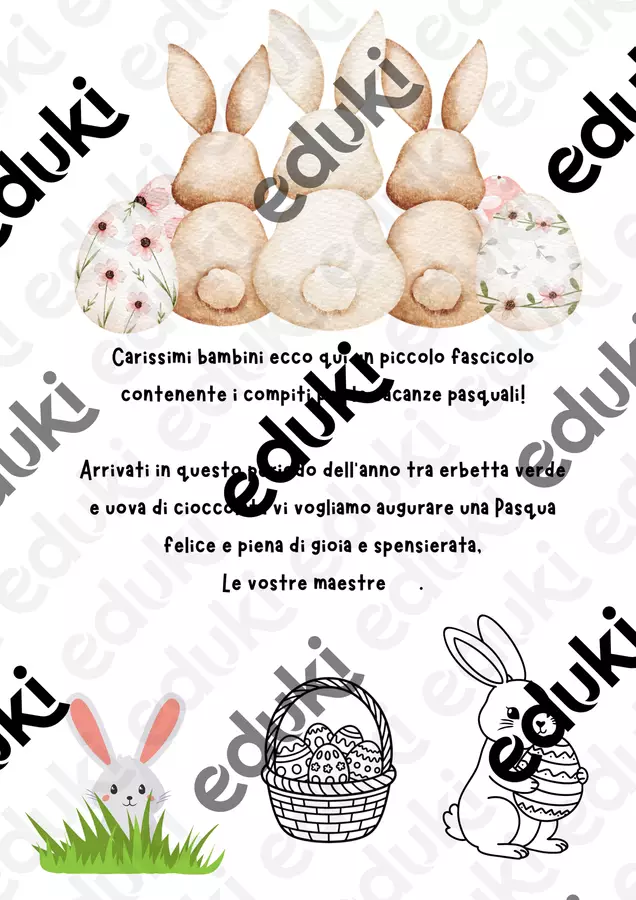 Il kit dei Compiti di Pasqua 1-2-3 Esercizi - Il kit dei Compiti di Pasqua 1-2-3 - Ma_estramarta - Pagina di copertina
